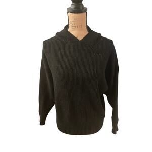 Wild Fable hooded black knit sweater, size medium